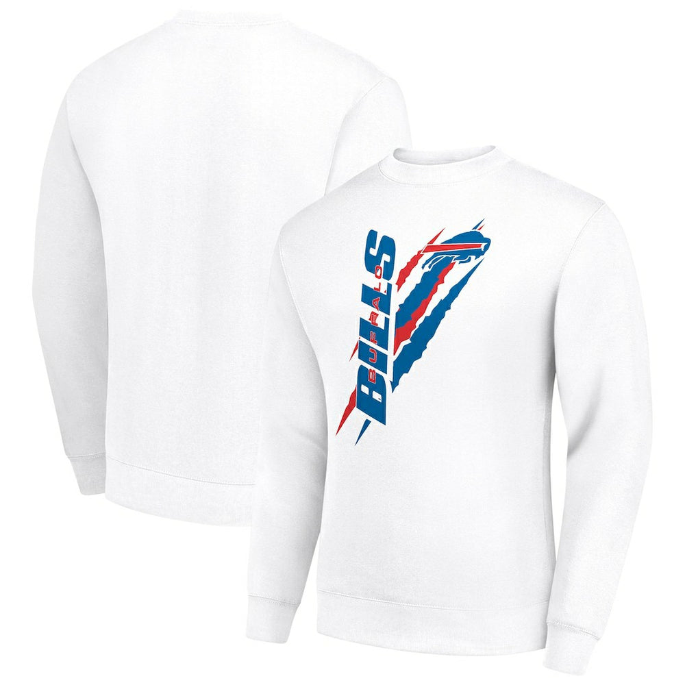 Buffalo Bills Starter Color Scratch Team Graphic Fleece Pullover Sweatshirt - White sale