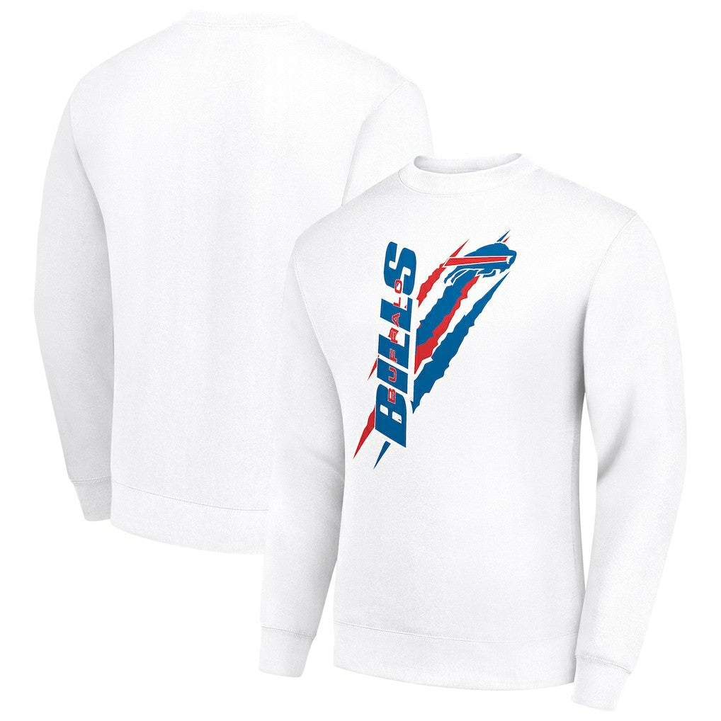 Buffalo Bills Starter Color Scratch Team Graphic Fleece Pullover Sweatshirt - White sale