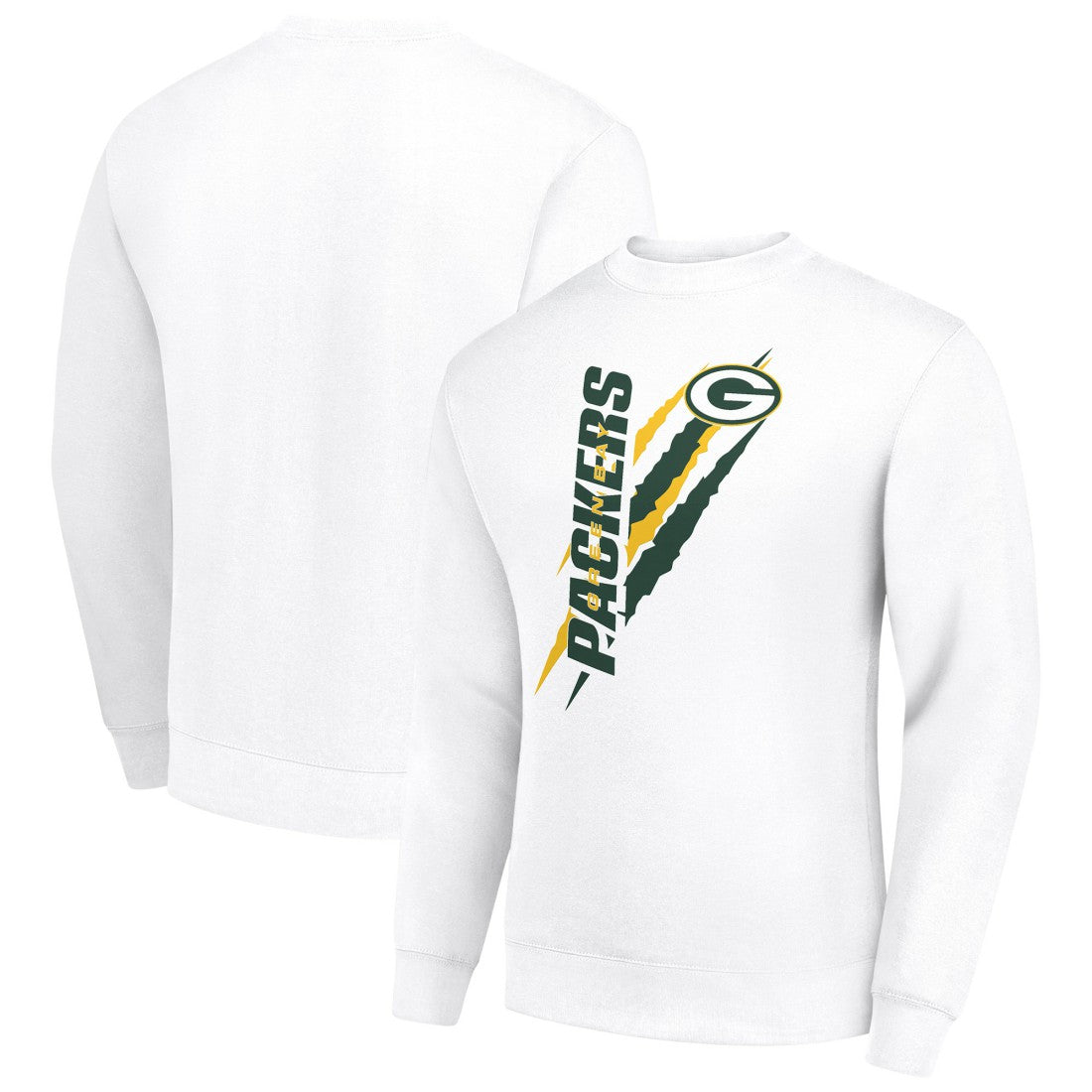 Green Bay Packers Starter Color Scratch Team Graphic Fleece Pullover Sweatshirt - White outlet