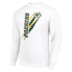 Green Bay Packers Starter Color Scratch Team Graphic Fleece Pullover Sweatshirt - White outlet