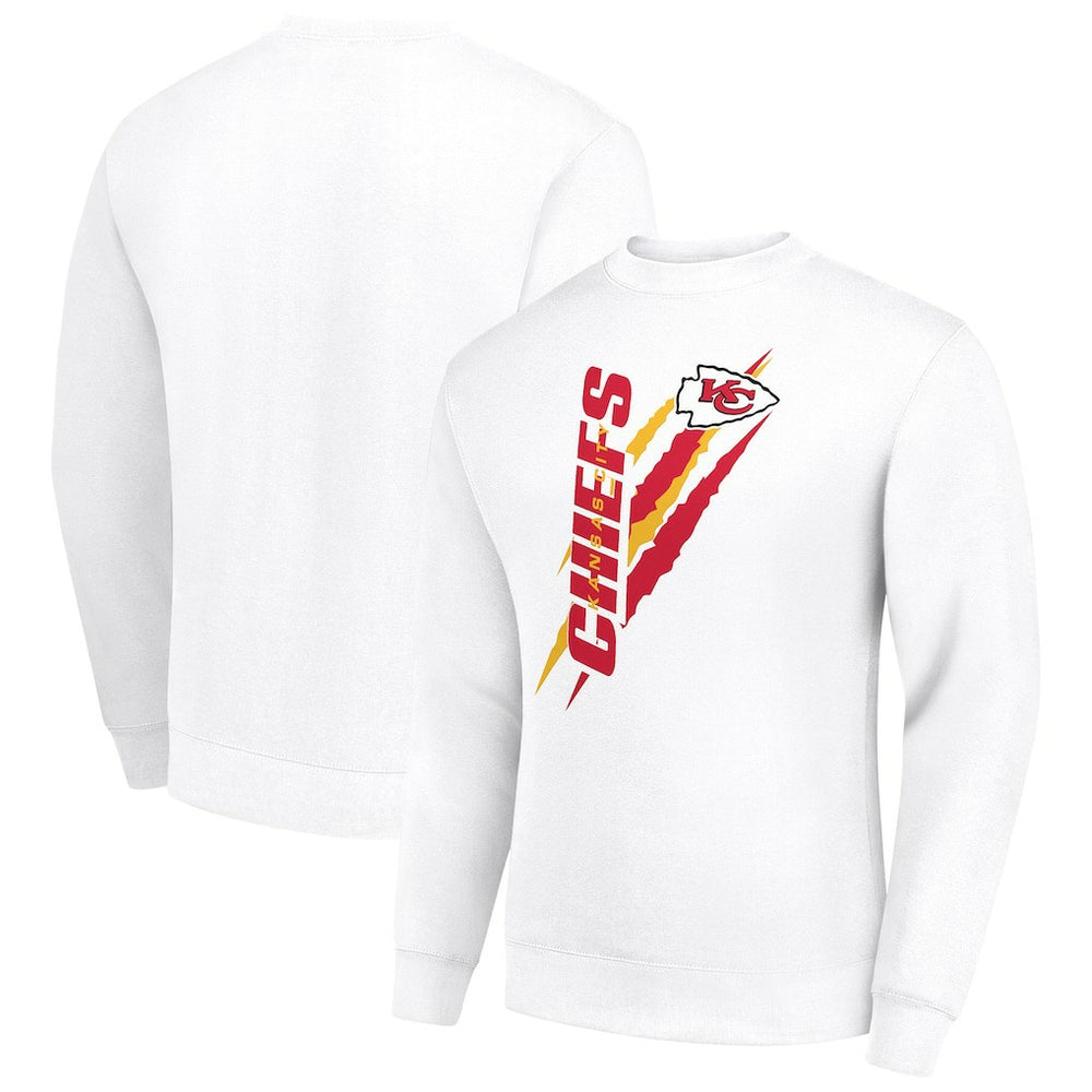Kansas City Chiefs Starter Color Scratch Team Graphic Fleece Pullover Sweatshirt - White cheap