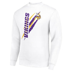 Minnesota Vikings Starter Color Scratch Team Graphic Fleece Pullover Sweatshirt - White cheap