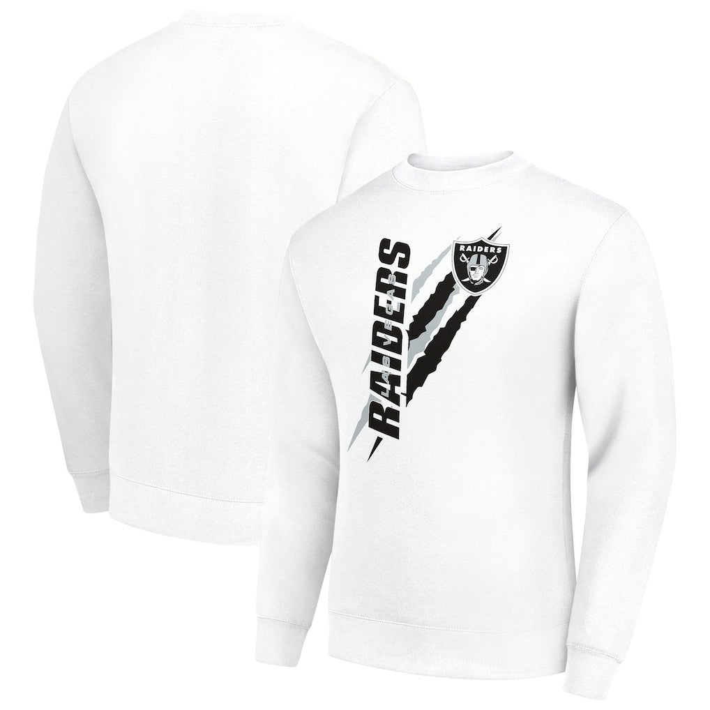 Las Vegas Raiders Starter Color Scratch Team Graphic Fleece Pullover Sweatshirt - White cheap
