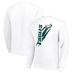 Philadelphia Eagles Starter Color Scratch Team Graphic Fleece Pullover Sweatshirt - White outlet