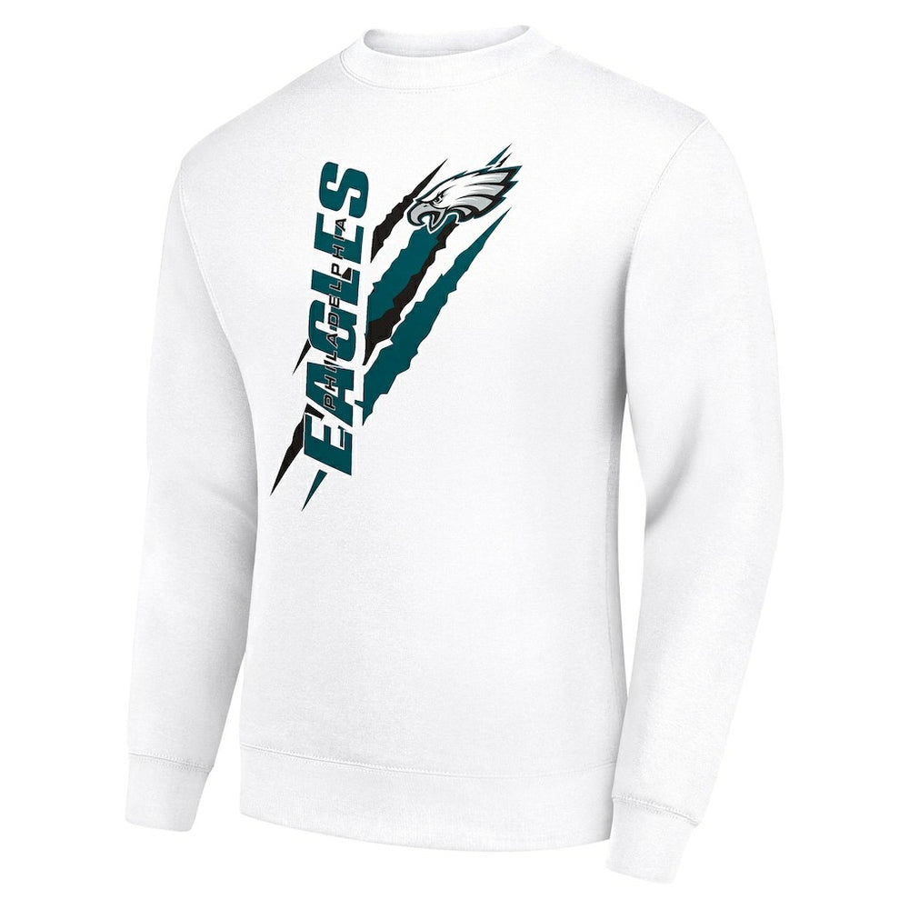 Philadelphia Eagles Starter Color Scratch Team Graphic Fleece Pullover Sweatshirt - White outlet