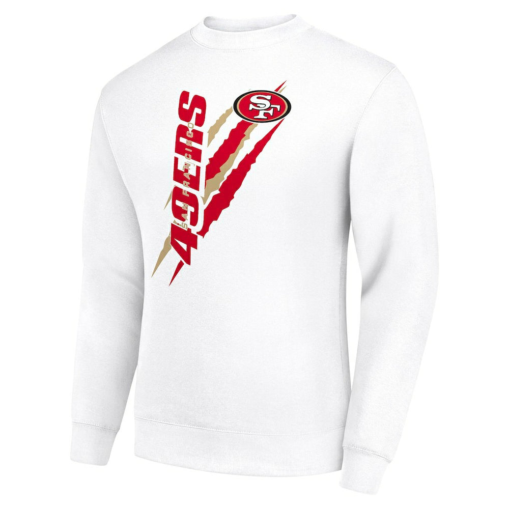 San Francisco 49ers Starter Color Scratch Team Graphic Fleece Pullover Sweatshirt - White outlet