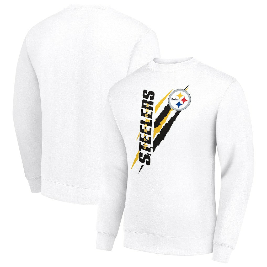 Pittsburgh Steelers Starter Color Scratch Team Graphic Fleece Pullover Sweatshirt - White outlet