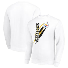Pittsburgh Steelers Starter Color Scratch Team Graphic Fleece Pullover Sweatshirt - White outlet
