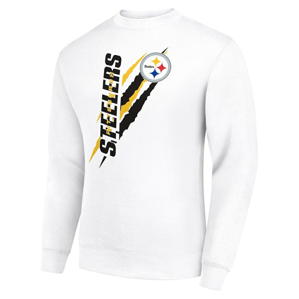 Pittsburgh Steelers Starter Color Scratch Team Graphic Fleece Pullover Sweatshirt - White outlet