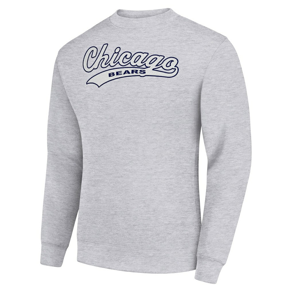 Chicago Bears Starter Tailsweep Team Graphic Tri-Blend Fleece Pullover Sweatshirt - Heather Gray discount