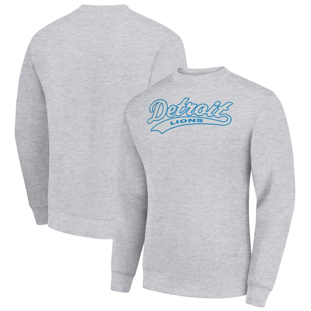 Detroit Lions Starter Tailsweep Team Graphic Tri-Blend Fleece Pullover Sweatshirt - Heather Gray cheap