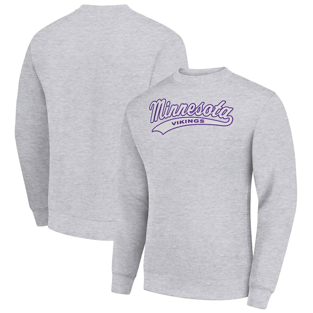 Minnesota Vikings Starter Tailsweep Team Graphic Tri-Blend Fleece Pullover Sweatshirt - Heather Gray online