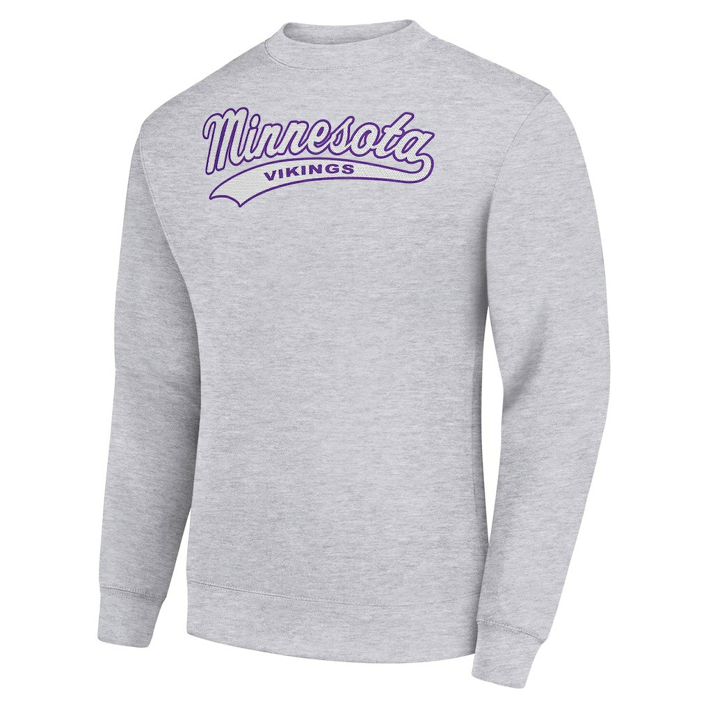 Minnesota Vikings Starter Tailsweep Team Graphic Tri-Blend Fleece Pullover Sweatshirt - Heather Gray online