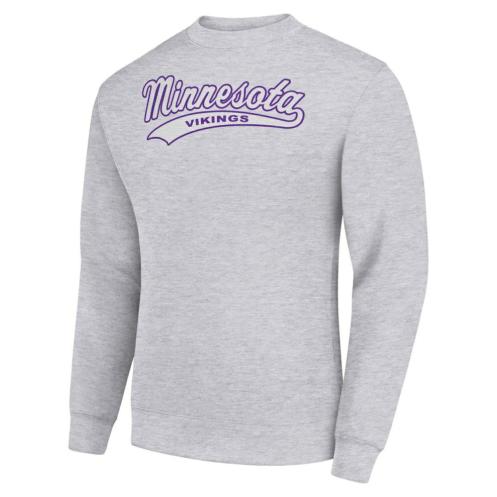 Minnesota Vikings Starter Tailsweep Team Graphic Tri-Blend Fleece Pullover Sweatshirt - Heather Gray online