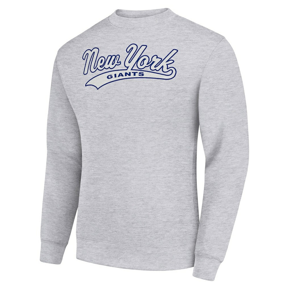 New York Giants Starter Tailsweep Team Graphic Tri-Blend Fleece Pullover Sweatshirt - Heather Gray sale