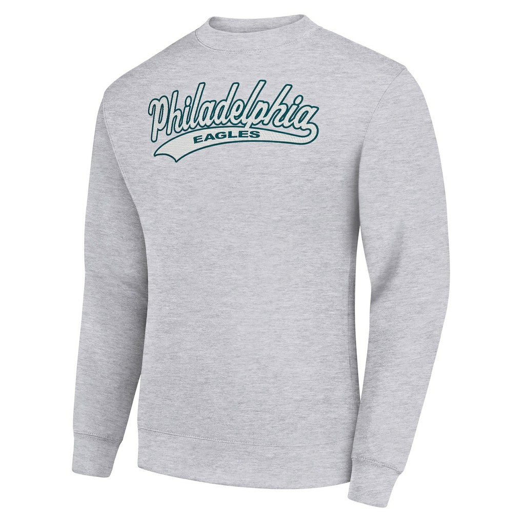 Philadelphia Eagles Starter Tailsweep Team Graphic Tri-Blend Fleece Pullover Sweatshirt - Heather Gray on sale