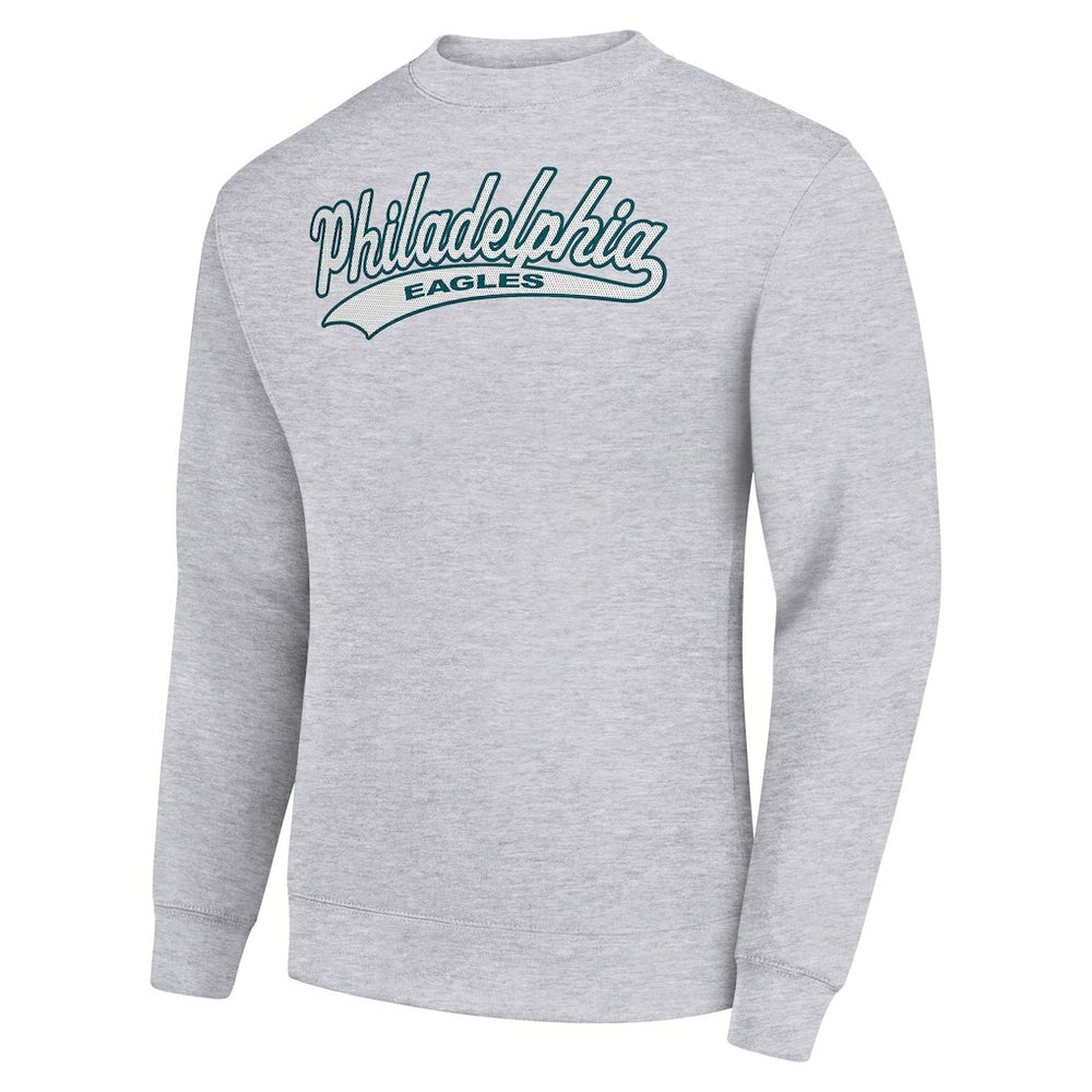 Philadelphia Eagles Starter Tailsweep Team Graphic Tri-Blend Fleece Pullover Sweatshirt - Heather Gray on sale