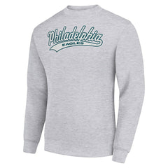 Philadelphia Eagles Starter Tailsweep Team Graphic Tri-Blend Fleece Pullover Sweatshirt - Heather Gray on sale