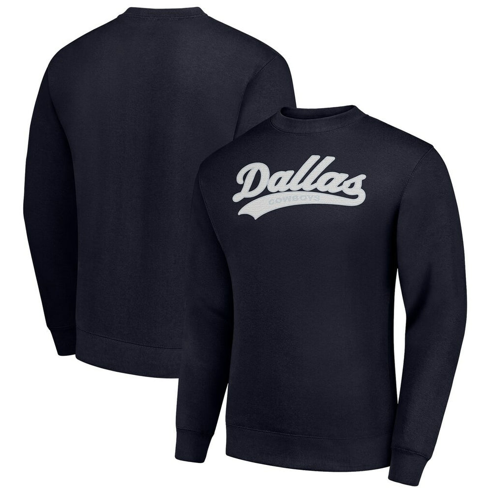 Dallas Cowboys Starter Tailsweep Team Graphic Tri-Blend Fleece Pullover Sweatshirt - Navy sale