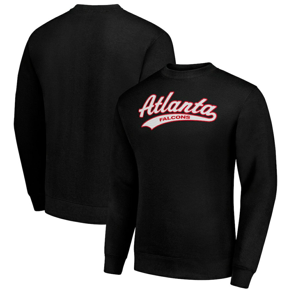 Atlanta Falcons Starter Tailsweep Team Graphic Tri-Blend Fleece Pullover Sweatshirt - Black cheap