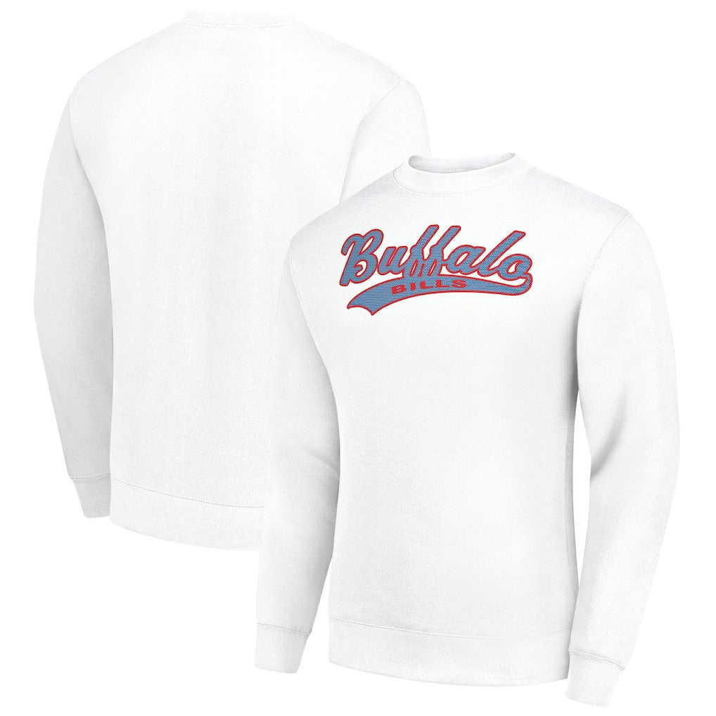 Buffalo Bills Starter Tailsweep Team Graphic Tri-Blend Fleece Pullover Sweatshirt - White discount