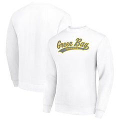 Green Bay Packers Starter Tailsweep Team Graphic Tri-Blend Fleece Pullover Sweatshirt - White cheap
