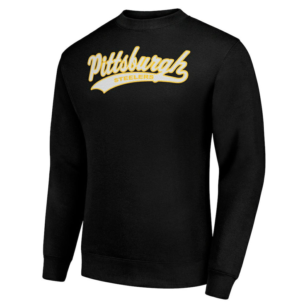 Pittsburgh Steelers Starter Tailsweep Team Graphic Tri-Blend Fleece Pullover Sweatshirt - Black cheap