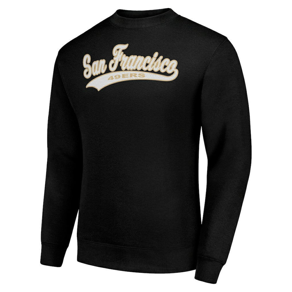 San Francisco 49ers Starter Tailsweep Team Graphic Tri-Blend Fleece Pullover Sweatshirt - Black outlet