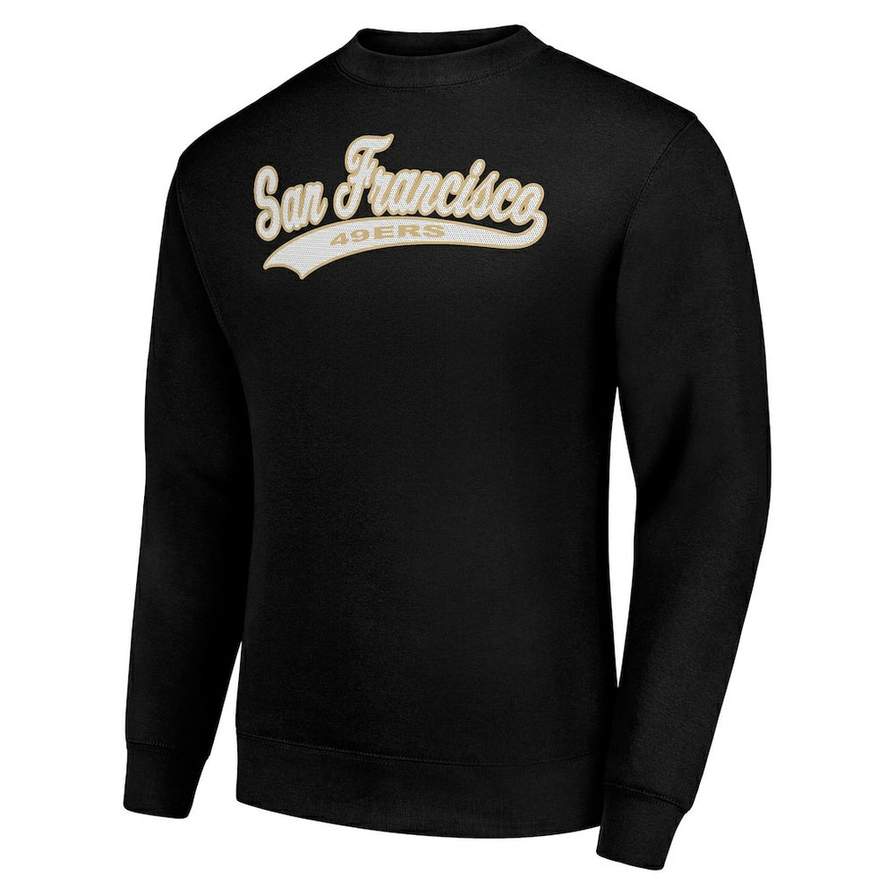 San Francisco 49ers Starter Tailsweep Team Graphic Tri-Blend Fleece Pullover Sweatshirt - Black outlet