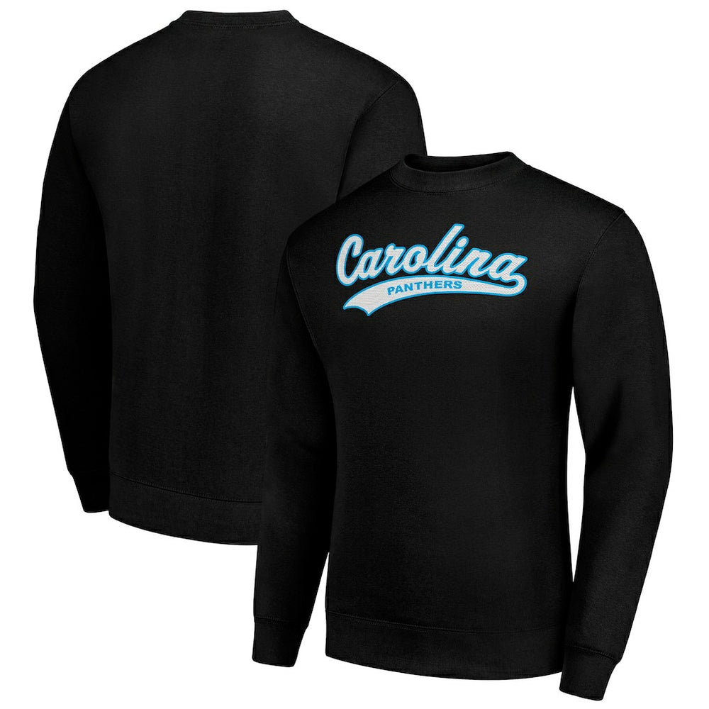 Carolina Panthers Starter Tailsweep Team Graphic Tri-Blend Fleece Pullover Sweatshirt - Black cheap