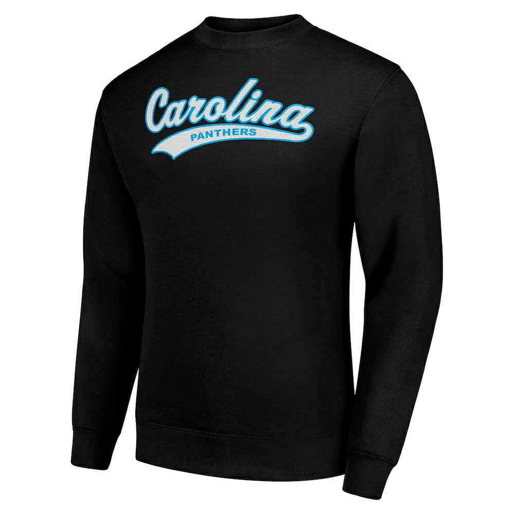 Carolina Panthers Starter Tailsweep Team Graphic Tri-Blend Fleece Pullover Sweatshirt - Black cheap