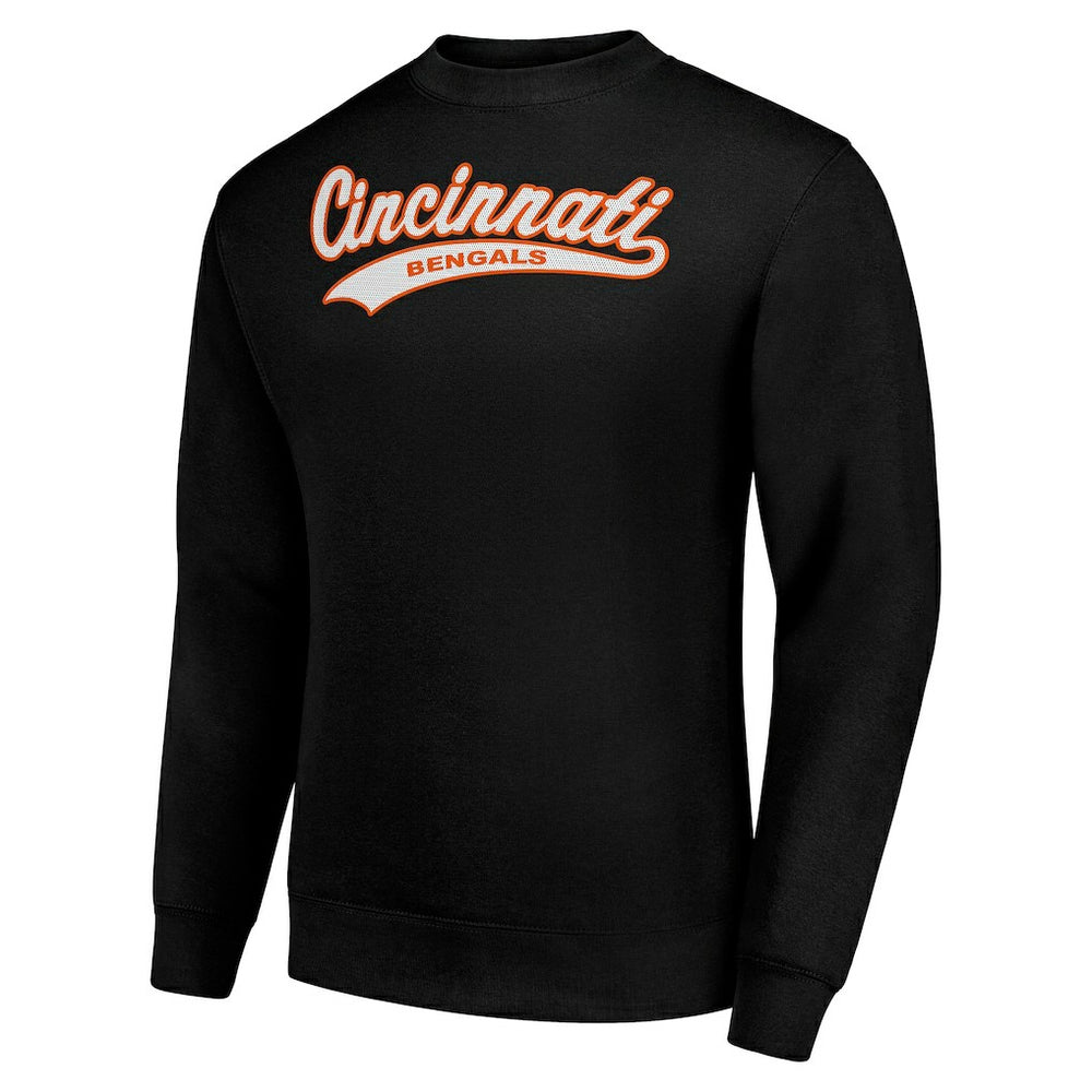 Cincinnati Bengals Starter Tailsweep Team Graphic Tri-Blend Fleece Pullover Sweatshirt - Black sale