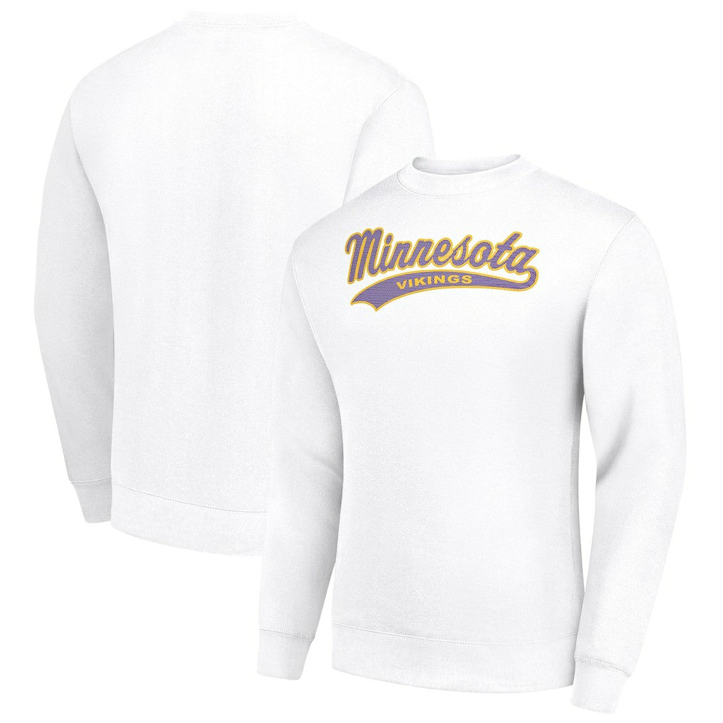 Minnesota Vikings Starter Tailsweep Team Graphic Tri-Blend Fleece Pullover Sweatshirt - White outlet
