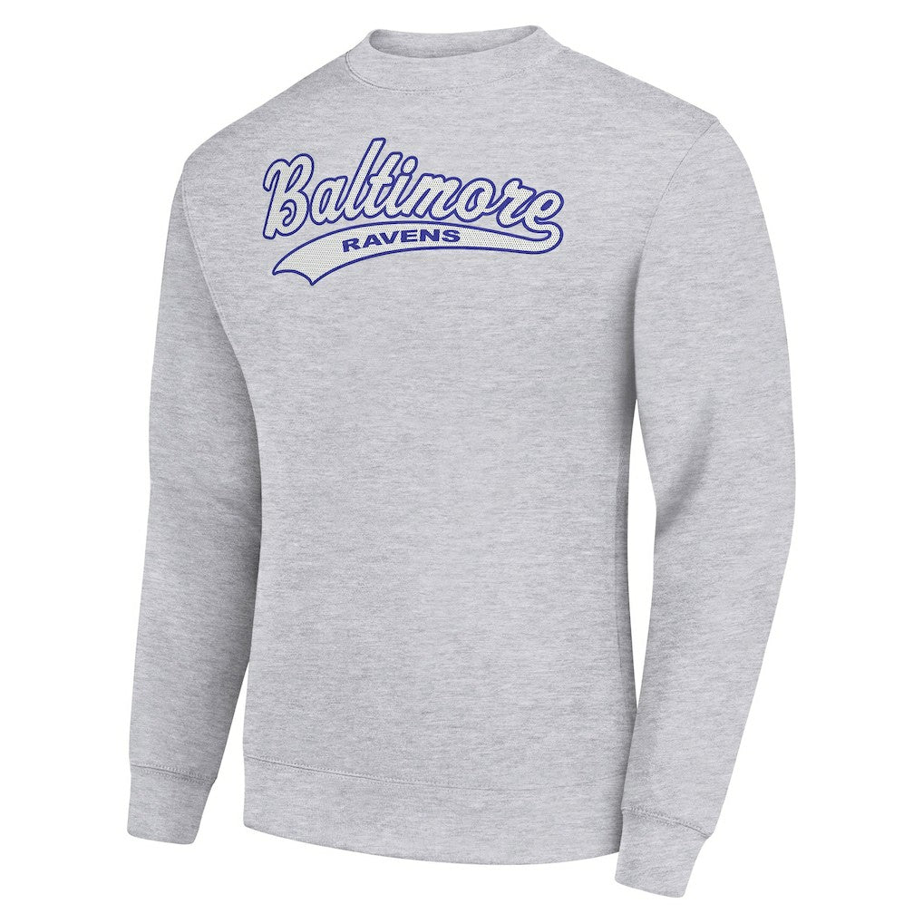 Baltimore Ravens Starter Tailsweep Team Graphic Tri-Blend Fleece Pullover Sweatshirt - Heather Gray discount