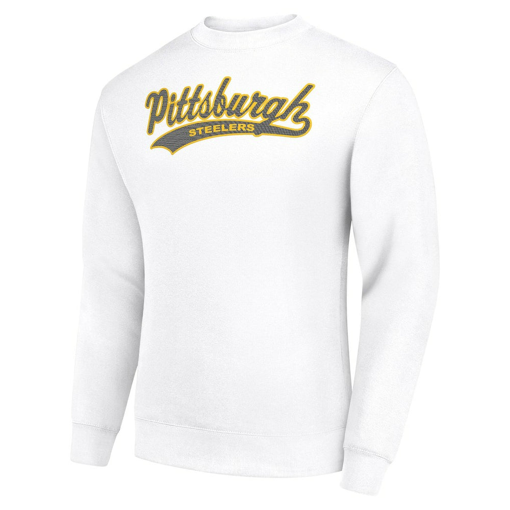Pittsburgh Steelers Starter Tailsweep Team Graphic Tri-Blend Fleece Pullover Sweatshirt - White outlet