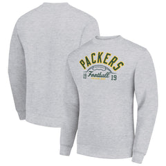 Green Bay Packers Starter Half Ball Team Graphic Tri-Blend Fleece Pullover Sweatshirt - Heather Gray outlet