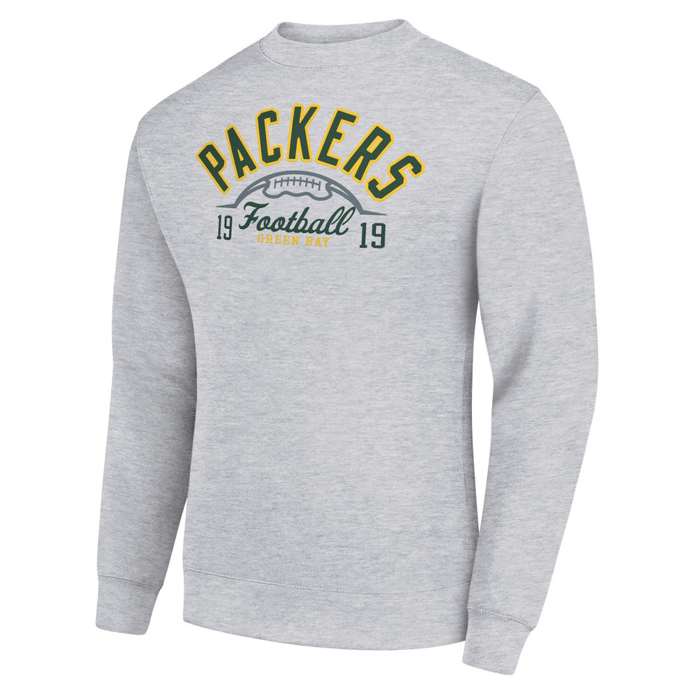 Green Bay Packers Starter Half Ball Team Graphic Tri-Blend Fleece Pullover Sweatshirt - Heather Gray outlet
