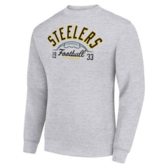 Pittsburgh Steelers Starter Half Ball Team Graphic Tri-Blend Fleece Pullover Sweatshirt - Heather Gray sale