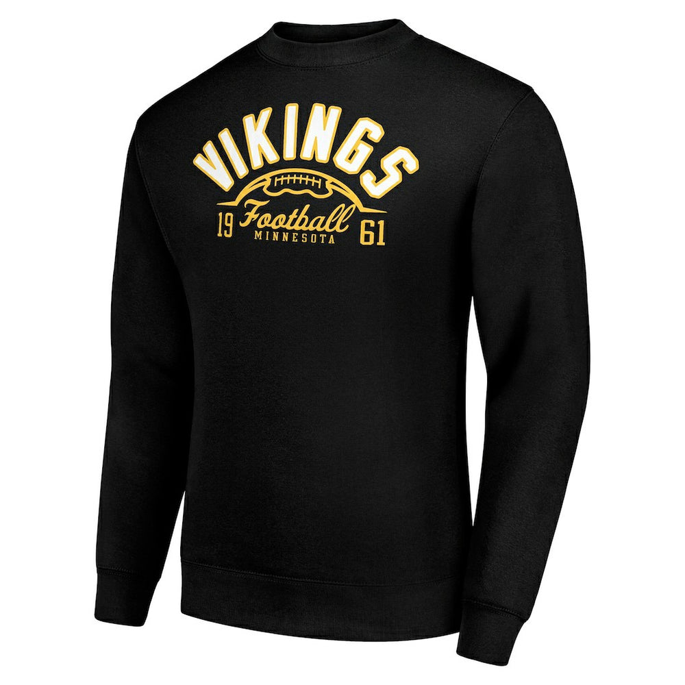 Minnesota Vikings Starter Half Ball Team Graphic Tri-Blend Fleece Pullover Sweatshirt - Black sale