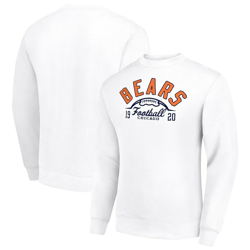 Chicago Bears Starter Half Ball Team Graphic Tri-Blend Fleece Pullover Sweatshirt - White outlet