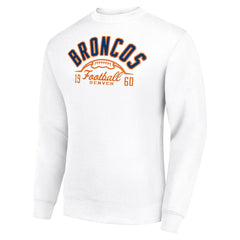 Denver Broncos Starter Half Ball Team Graphic Tri-Blend Fleece Pullover Sweatshirt - White outlet