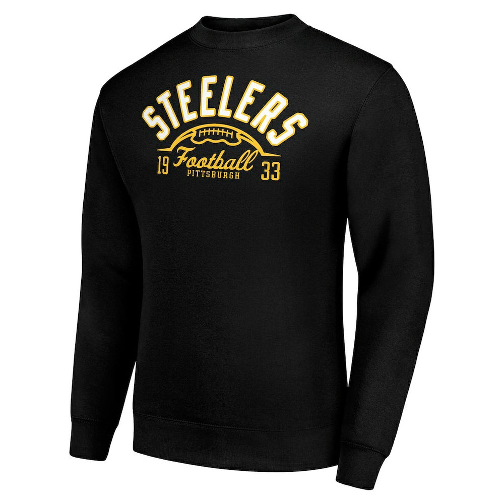 Pittsburgh Steelers Starter Half Ball Team Graphic Tri-Blend Fleece Pullover Sweatshirt - Black outlet