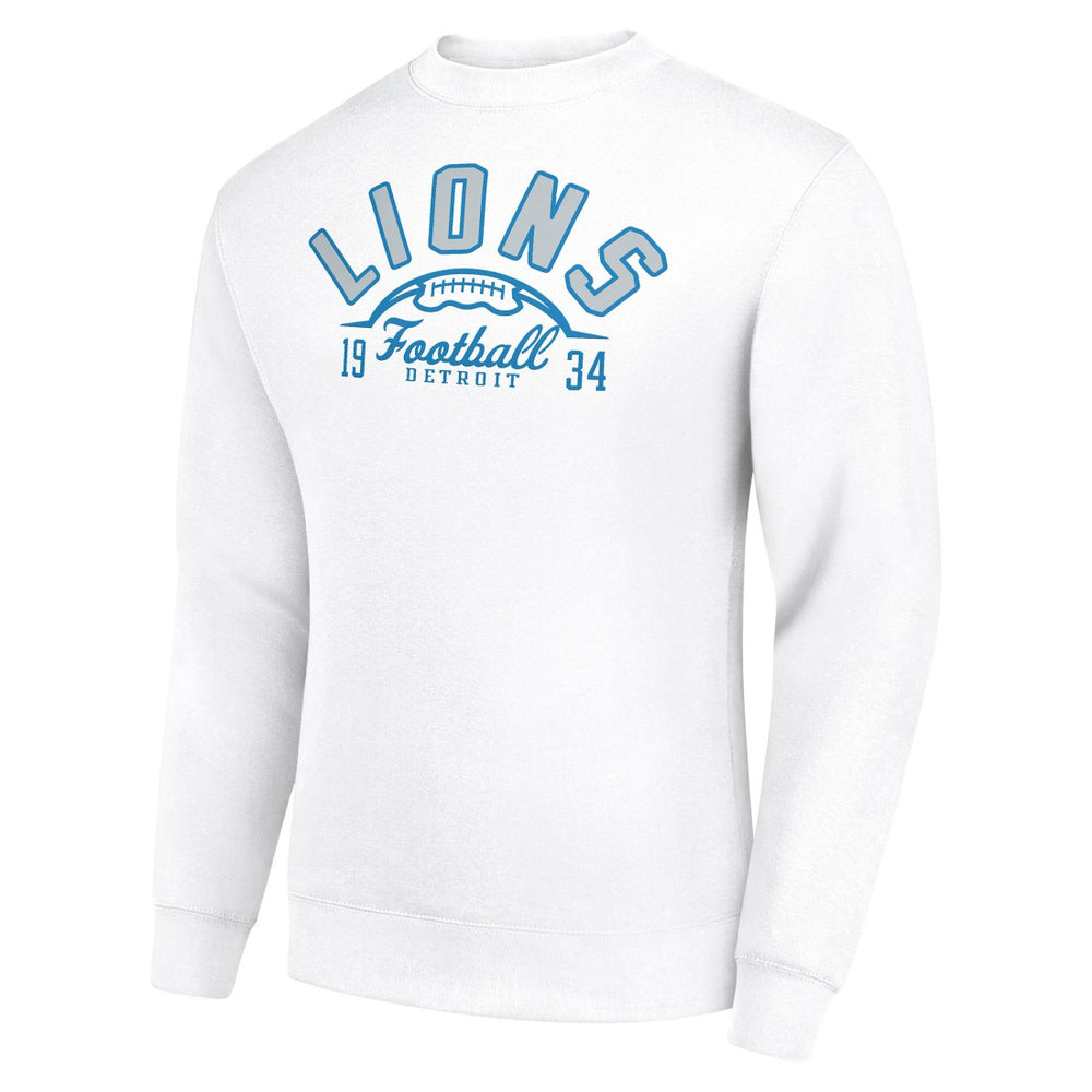Detroit Lions Starter Half Ball Team Graphic Tri-Blend Fleece Pullover Sweatshirt - White sale