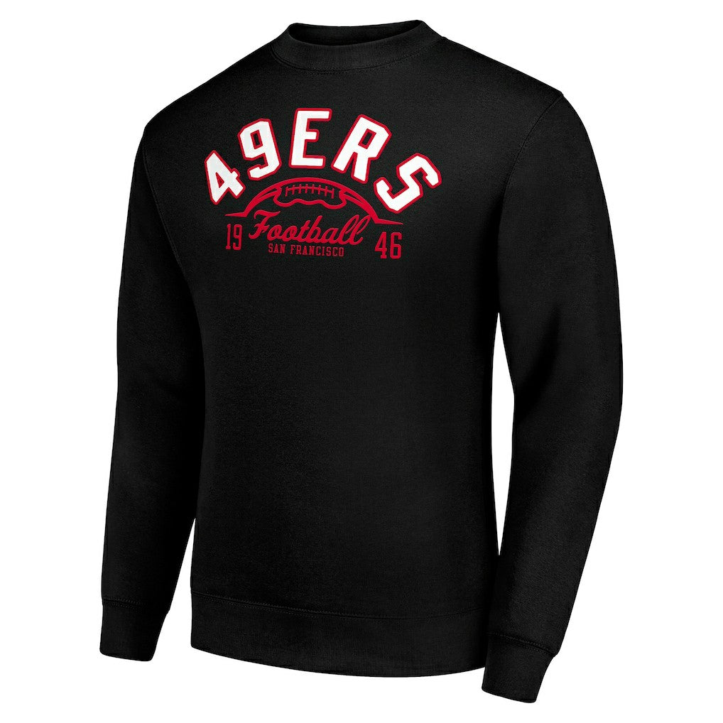 San Francisco 49ers Starter Half Ball Team Graphic Tri-Blend Fleece Pullover Sweatshirt - Black discount