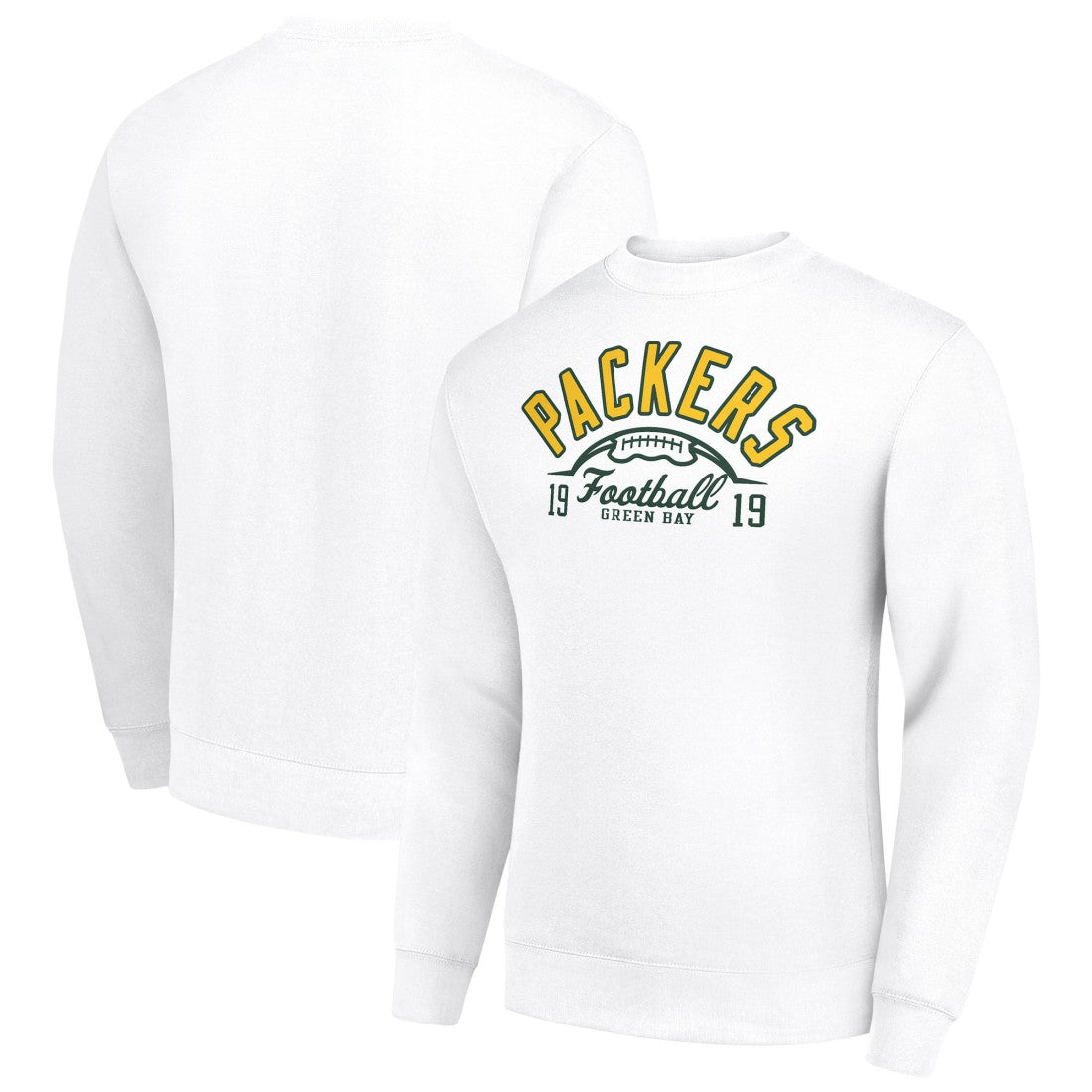 Green Bay Packers Starter Half Ball Team Graphic Tri-Blend Fleece Pullover Sweatshirt - White for sale