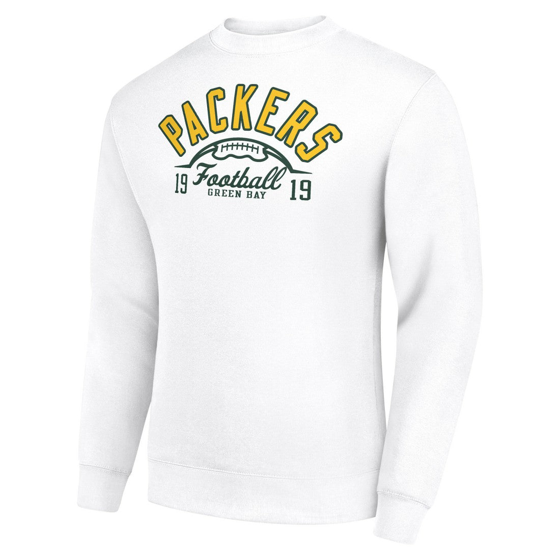 Green Bay Packers Starter Half Ball Team Graphic Tri-Blend Fleece Pullover Sweatshirt - White for sale
