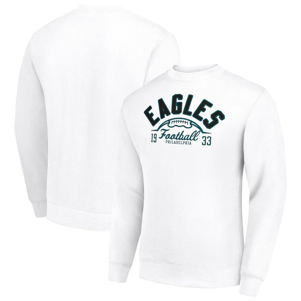 Philadelphia Eagles Starter Half Ball Team Graphic Tri-Blend Fleece Pullover Sweatshirt - White on sale