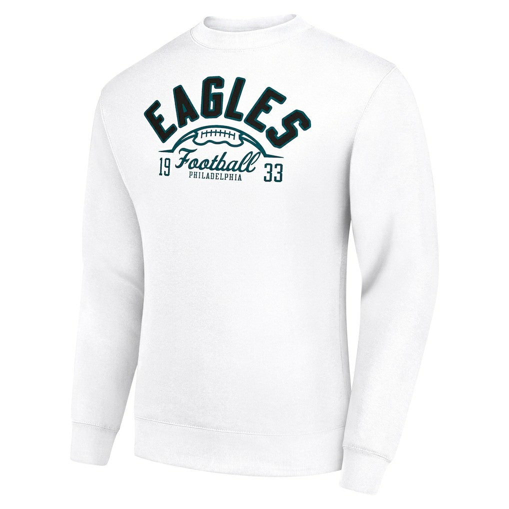 Philadelphia Eagles Starter Half Ball Team Graphic Tri-Blend Fleece Pullover Sweatshirt - White on sale