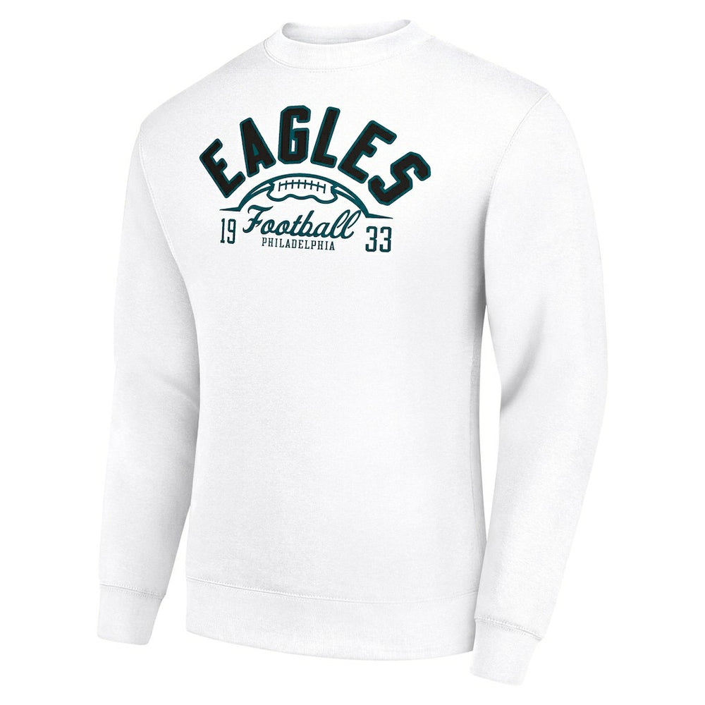 Philadelphia Eagles Starter Half Ball Team Graphic Tri-Blend Fleece Pullover Sweatshirt - White on sale