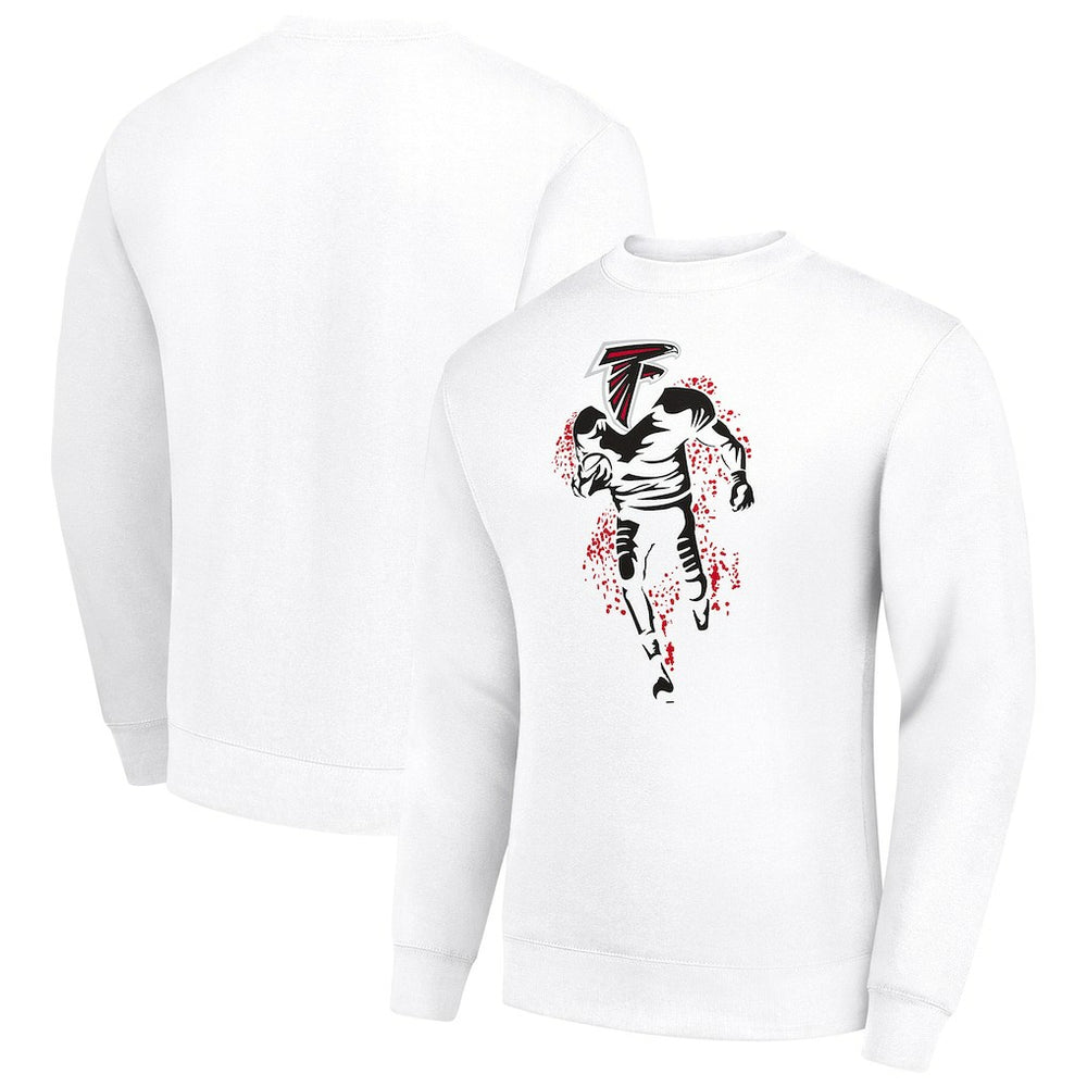 Atlanta Falcons Starter Logoface Team Graphic Tri-Blend Fleece Pullover Sweatshirt - White discount